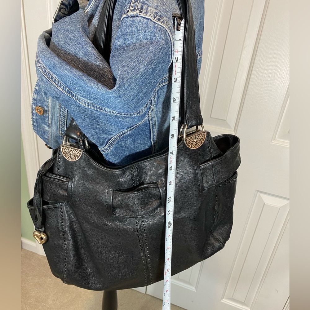 Brighton black leather bag used condition Clean in and out. Side pockets. - Picture 11 of 13